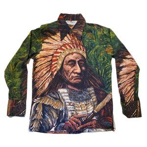 Rare Vintage NINO MORI Native American Button Up Shirt  Size M